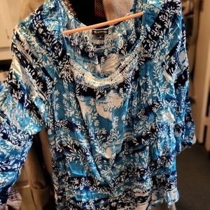 New Directions Curvy Blue Top